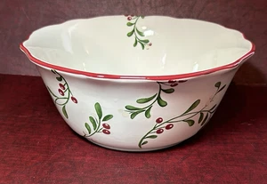 Better Homes & Gardens Heritage Collection MISTLETOE Serving Bowl Ceramic - Picture 1 of 3