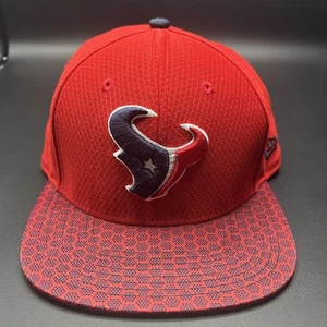 NWOT Houston Texans Hat Cap Snap Back Mens One Size Red NFL 9FIFTY New Era - Picture 1 of 6
