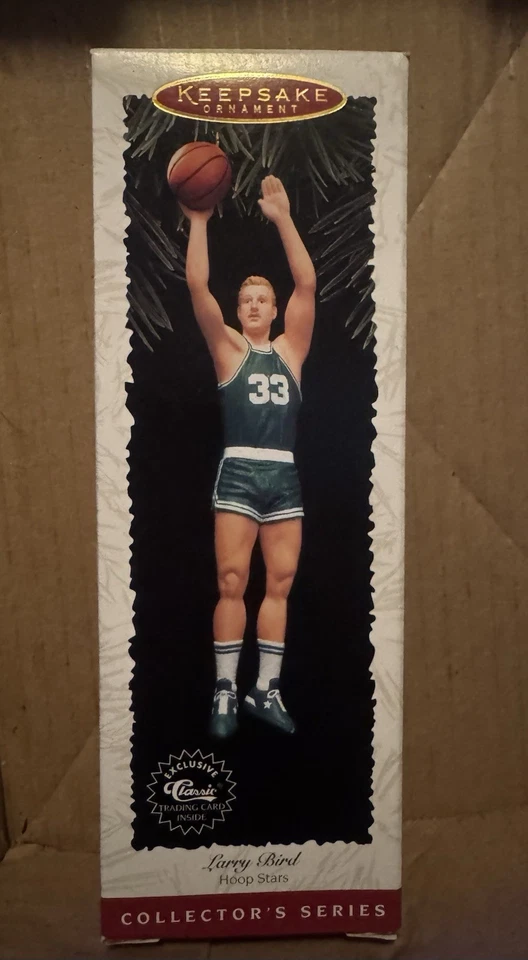 Hallmark Keepsake Ornament Larry Bird Hoop Stars #2 Celtics 1996- INCLUDES CARD