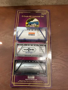VINTAGE MTH O-SCALE 20’ CONTAINER SET SEACO VANTTOOL TRANSANERICA LEASING NIB - Picture 1 of 5