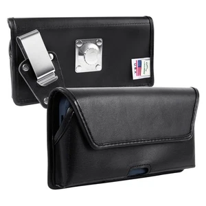 Premium Leather Phone Holster for iPhone 16 Pro Max, 15 Pro Max, 14 Pro Max, ... - Picture 1 of 7