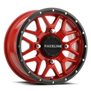 Raceline Wheels A94R KRANK 14X7 4X156 ET38 132.5CB BS Red and Black Lip - Picture 1 of 4