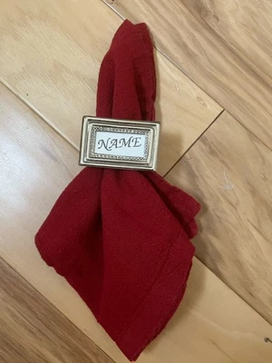 Juego de 6 tarjeteros combinados de metal plateado y anillo de servilleta Foto 1 de 4