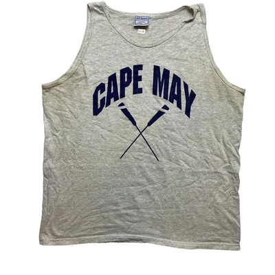 Camisa sin mangas vintage Cape May para hombre XL gris sin mangas de remo hecha en EE. UU. Foto 1 de 4