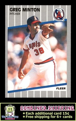 1989 Fleer #485 Greg Minton California Angels - Image 1 of 2