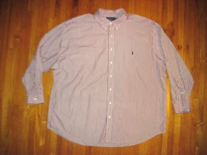 Vintage Polo Ralph Lauren klassische Passform weinrot Nadelstreifen Oxford Hemd 3XLB - Bild 1 von 8