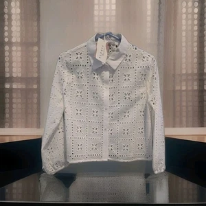 Neu mit Etikett Blenca Young moderne weiße Bluse mit Ösen Gr. L - Bild 1 von 7