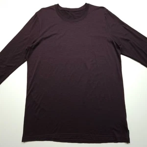 Loow Mens Shirt XL Maroon Red Pure Wool Merino Base Tight Knit Denmark Soft Hike - Picture 1 of 18