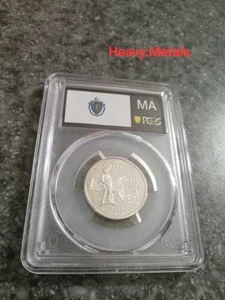 2000-S MASSACHUSETTS Silver Proof Quarter PR70 PCGS FLAG LABEL NICE LOW PRICE!! - Picture 1 of 6