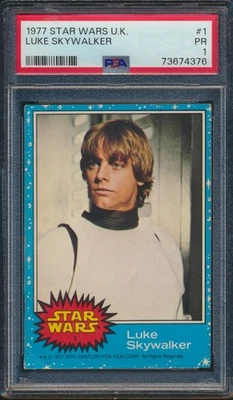 1977 STAR WARS UNITED KINGDOM U.K. SERIES 1 #LUKE SKYWALKER RC PSA 1 ROOKIE - Image 1 of 2