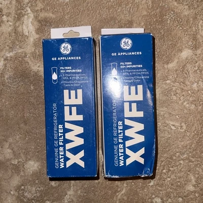 New Sealed 2 Pack Genuine GE XWFE Refrigerator Replacement Water Filter NO Chip - Image 1 of 3
