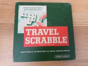 Vintage Travel Scrabble Game Complete Spears Games With Clip In Tiles - Picture 1 of 4