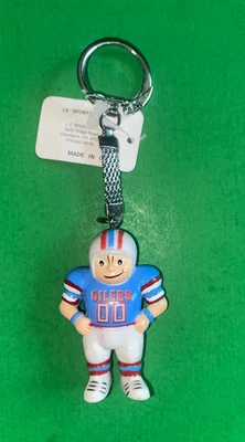 HOUSTON OILERS Keychain Rubber Football Vintage Lil' Sports Brat Key Ring - Image 1 of 2
