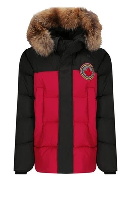 DSQUARED2 Puffer Down Jacket Black Red Sz S IT 46 Mens Winter FREE SHIPPING !!! - Image 1 of 4