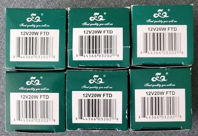 6-PK Plusrite® MR11 FTD 12V 20W 2针二色钨卤素灯新品 — 第 1/2 张图片