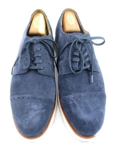 NEW Allen Edmonds "CALEB" HYBRID LACE-UP Derby 10.5(L) & 10(R) D Navy Suede(593N - Picture 1 of 9