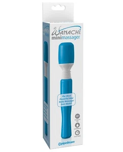 Mini masajeador de varita Pipedream Wanachi - Vibrador multivelocidad azul impermeable - Imagen 1 de 3