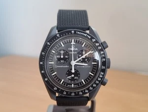 Omega Swatch Mission to Mercury black dial chronograph watch FULL SET. - Picture 1 of 12