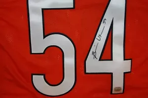 Brian Urlacher Autographed Chicago Bears Orange Jersey Mounted Memories - Picture 1 of 5