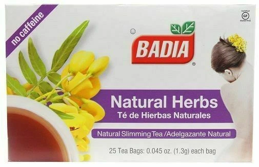 Badia Natural Herbs Natural Slimming Tea Caffeine-Free Bag - Pack of 25