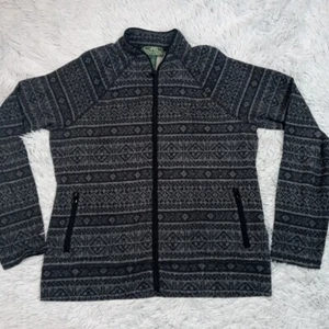 Sudadera activa L-RL para mujer L gris estampado azteca ligera bolsillos con cremallera - Imagen 1 de 10