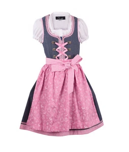 Kinderdirndl Livia blau rosa Trachtenkleid Dirndl Mädchen mit Bluse - Bild 1 von 7