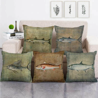 45cm*45cm fish design linen/cotton throw pillow covers couch cushion cover  - Image 1 of 4