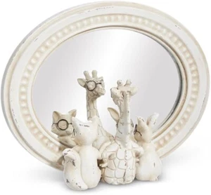 Critters With Glasses Oval Mirror ~ Raz Imports - Picture 1 of 2