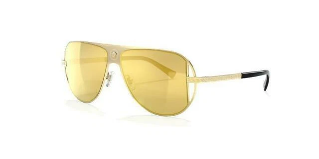 VERSACE VE 2212 10027P Sunglasses Gold Frame Brown Mirror Gold Lenses 57mm - Image 1 of 1