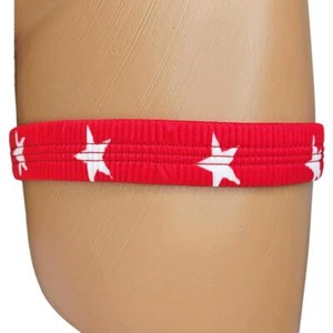 Star Print Leg Garter Red White Stretch Dance Rave Festival Costume Party 2590 - Picture 1 of 2