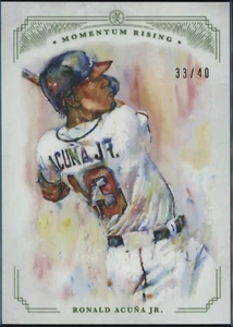 Ronald Acuna Jr 2019 Topps Momentum Rising Green Parallel 33/40 - Picture 1 of 2