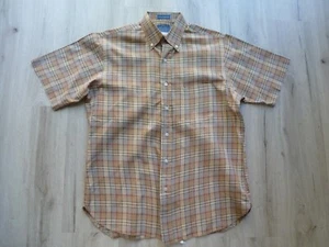 Vintage Pen West by Pendleton Shirt Mens L Plaid Button Up Short Sleeve USA EUC - Picture 1 of 10