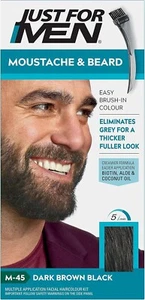 Just For Men Moustache & Beard M45 Dark Brown Black Dye Eliminates Grey UK - Picture 1 of 10