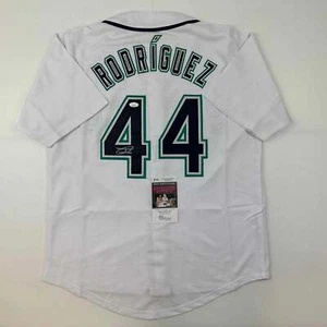 Autographed/Signed Julio Rodriguez Seattle White Baseball Jersey JSA COA Auto - Picture 1 of 4