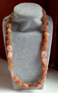 Pfirsich Mondstein Silbercollier°. - Bild 1 von 2