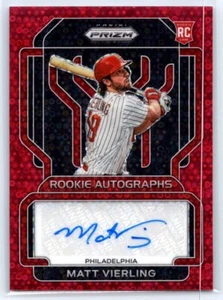 2022 Prizm #RA-MV Matt Vierling Rookie Auto Red Donut Circles Prizm #/35 - Picture 1 of 2