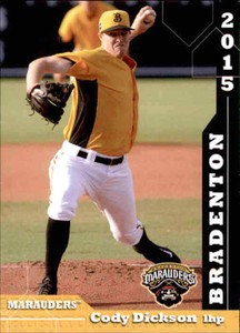 2015 Bradenton Marauders Grandstand 4 Cody Dickson Arlington Texas Baseball Card