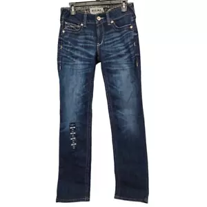 Ariat Size 28 Long Women's R.E.A.L. Dark Wash Mid Rise Everlee Stretch Straight - Picture 1 of 14