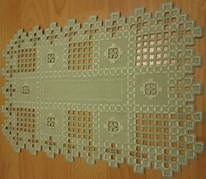 Hardanger Tischset 25x40cm, 3er -pack , Handarbeit. - Picture 1 of 4