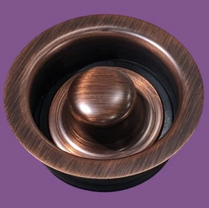 Brida y tapón de eliminación de fregadero de cocina antiguo cobre bronce 3,5" - Imagen 1 de 11