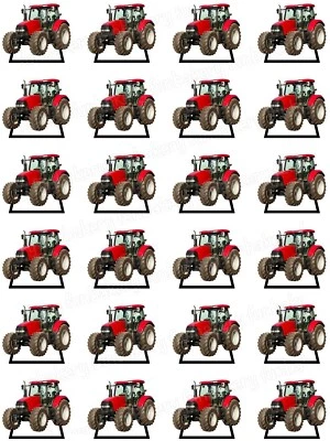 Traktor rot Tortenaufleger essbar Party Deko Muffin Kinder Geburtstag Bauernhof - Bild 1 von 4