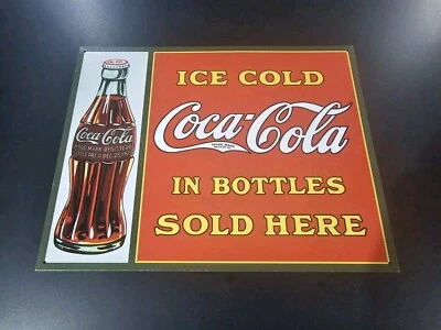 Coca - Cola Tin Metal 12.5x16 sign Ice Cold Sold Here #1047 - Image 1 of 3