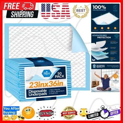 Almohadillas gruesas desechables 23""x36"" - Almohadillas súper absorbentes para incontinencia para todos Foto 1 de 4