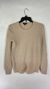 J. Suéter tejido alto-bajo gofre Crew para mujer en hilo supersuave beige talla XXS - Imagen 1 de 8