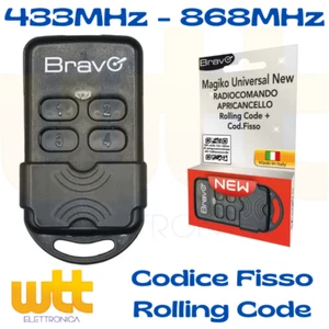 Telecomando bravo radiocomando per cancello universale 4 rolling code 433 92 MHz - Foto 1 di 1