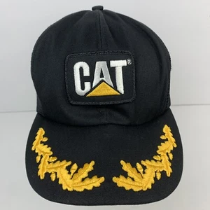 VINTAGE CAT Caterpillar Equipment Hat Cap Leaves Trucker Mesh Snapback - Picture 1 of 12