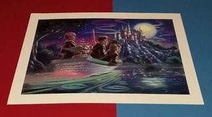 VTG 2000 HARRY POTTER HOGWARTS  LITHOGRAPH HARRY , HERMIONE & RON ALNWICK CASTLE - Picture 1 of 13