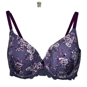 36DD Adore Me Bra Underwire Nare Floral Contour Purple Lace Best Seller Girly - Picture 1 of 7
