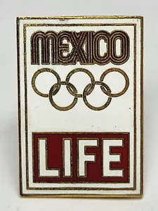 Antiguo PINES OLÍMPICOS MÉXICO 1968 Esmalte Pin Insignia Prensa Revista "VIDA" - Imagen 1 de 6