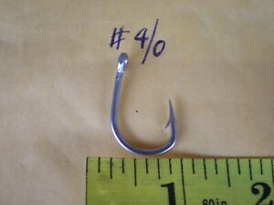 50 PCS. STAINLESS STEEL SS-10827 LIVE BAIT ULTRA POINT FISHING HOOKS #4/0